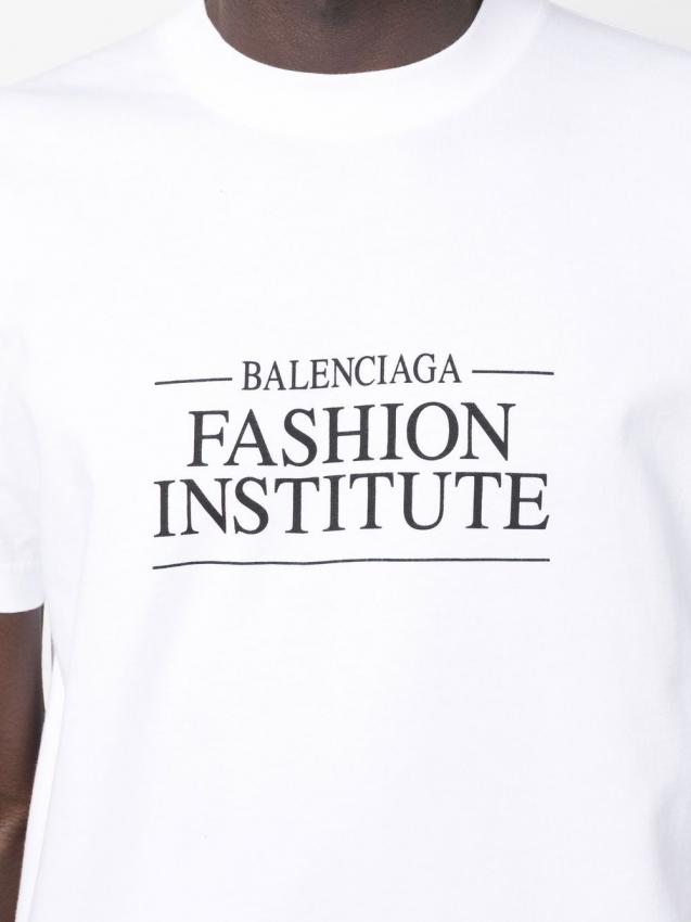 Balenciaga - slogan-print T-shirt white