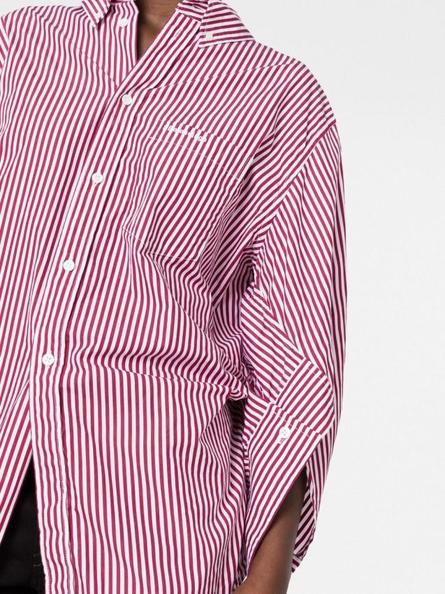 Balenciaga - Swing Twisted striped shirt red white