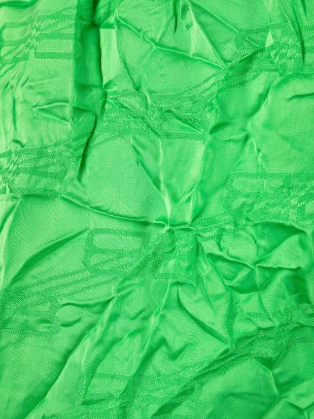 Balenciaga - logo-patch creased pyjama shorts green