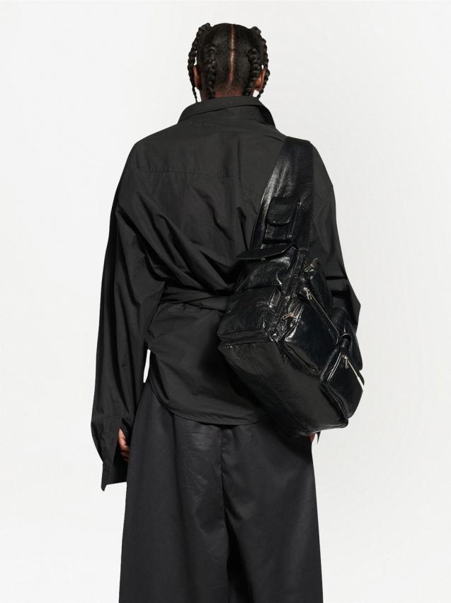 Balenciaga - wrap cotton shirt black