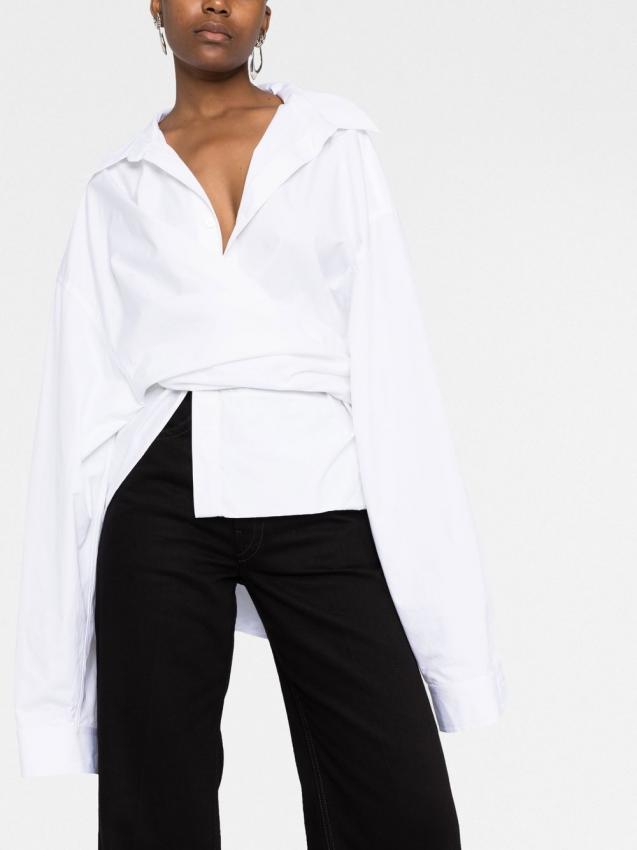 Balenciaga - oversized wrap shirt white