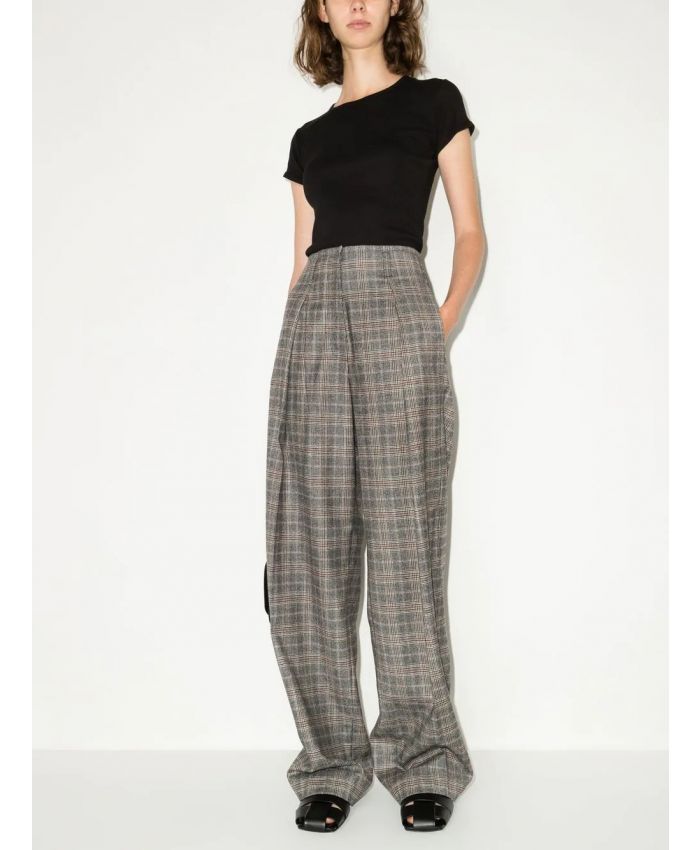 Brunello Cucinelli - checked high-waisted trousers