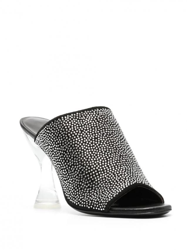 BY FAR - crystal-embellished heeled mules