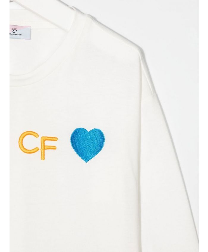 Chiara Ferragni Kids - long-embroidered long-sleeve T-shirt