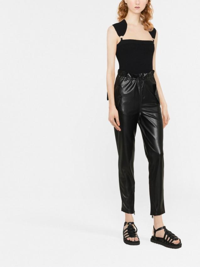 Ermanno Scervino - drawstring waist faux-leather trousers