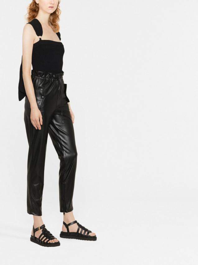 Ermanno Scervino - drawstring waist faux-leather trousers