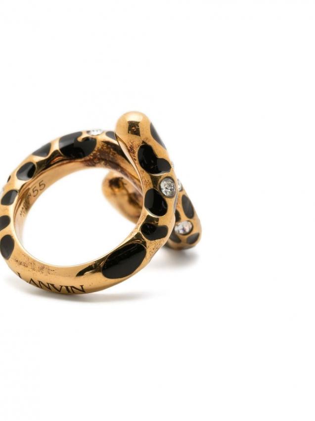 Lanvin - crystal-embellished sculpted ring