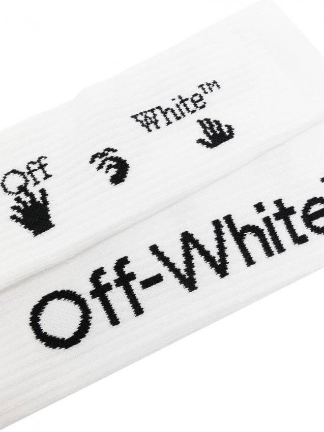 Off-White - intarsia-knit logo socks