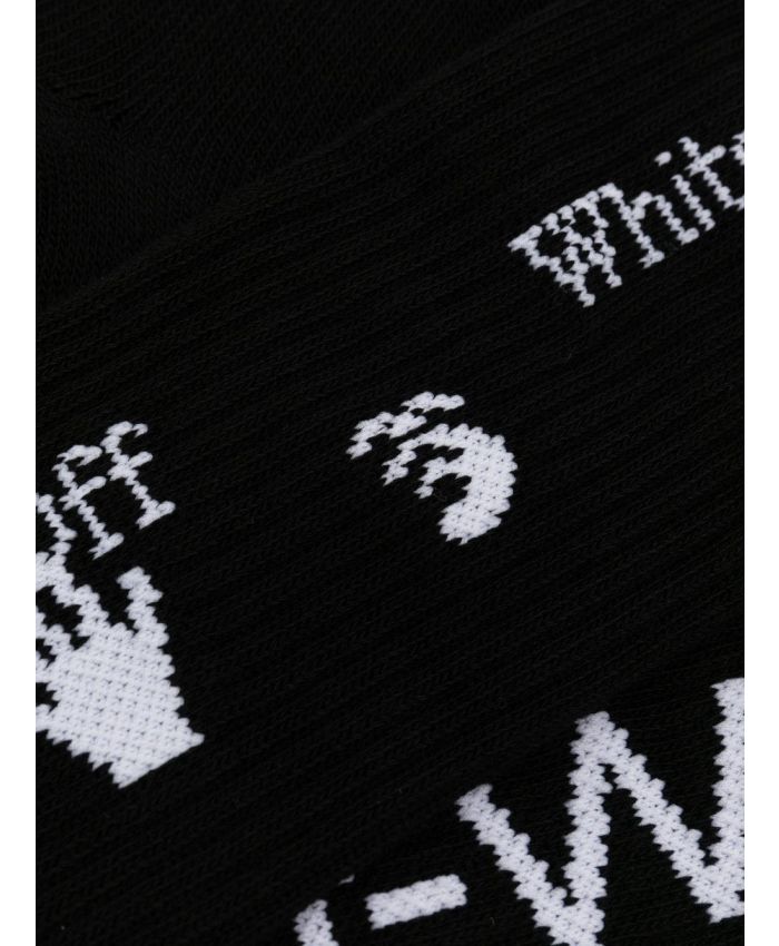 Off-White - Hands Off ribbed-knit socks black