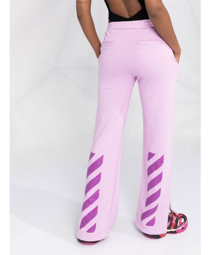 Off-White - Diag-stripe cotton track pants PURPLE