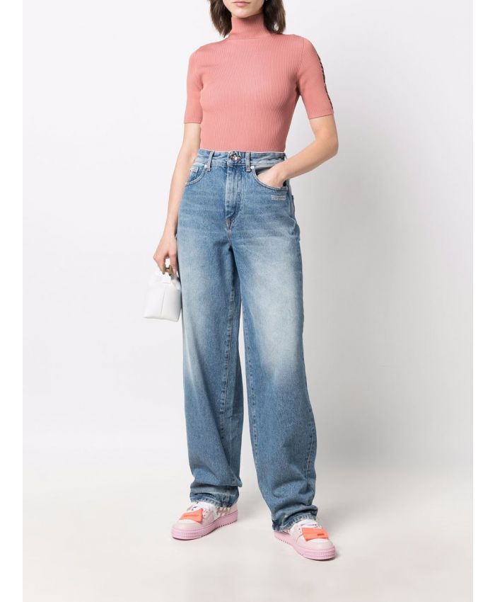 Off-White - high-rise wide-leg jeans blue
