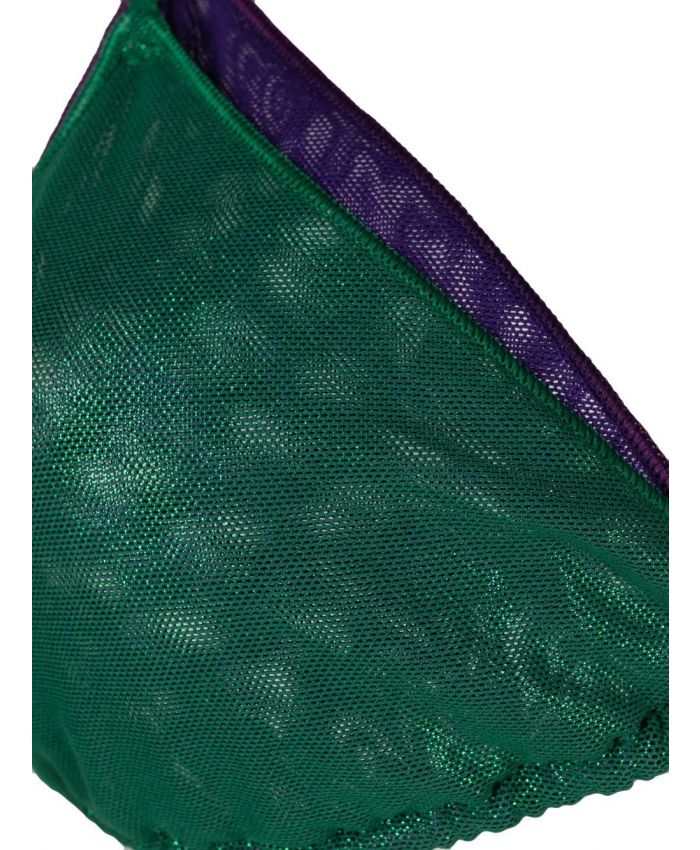 Oseree - layered shimmer-finish bikini green purple