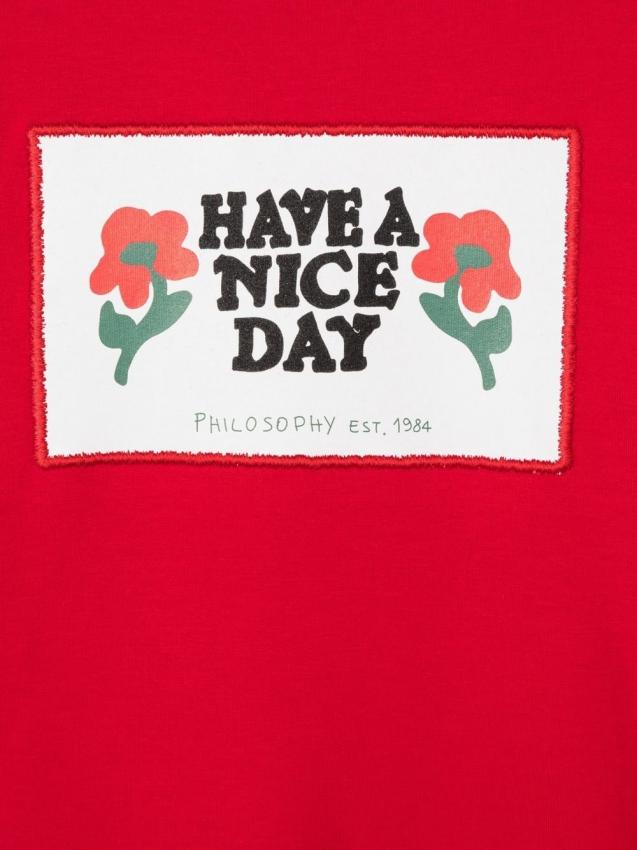 Philosophy Kids - floral slogan-print sweatshirt