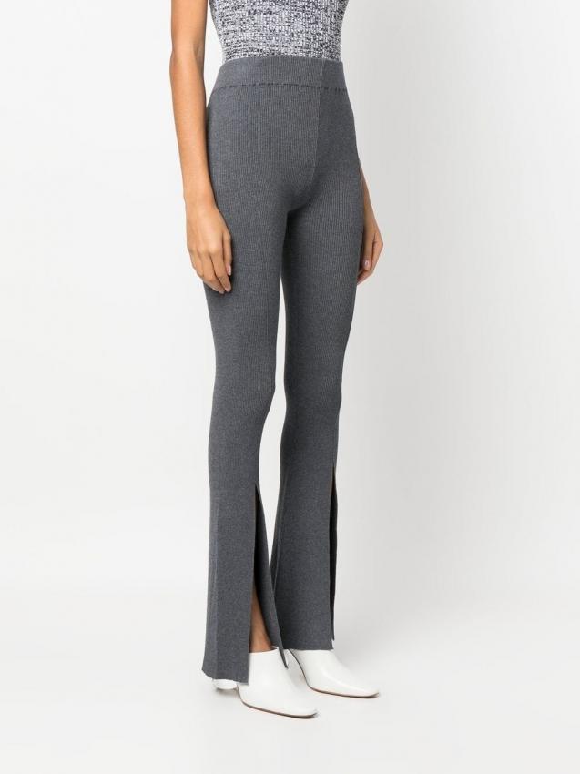 Remain - front-slit rib knit trousers