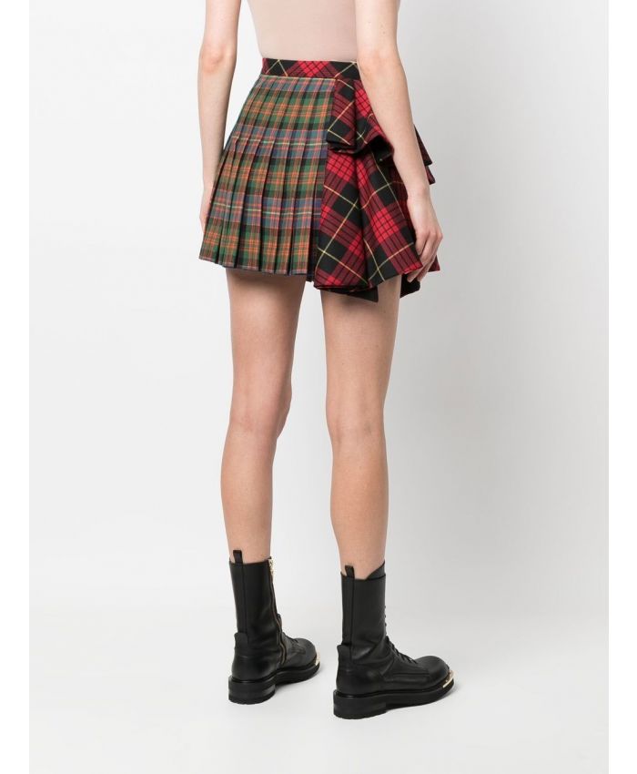 Roberto Cavalli - check-pattern pleated mini skirt