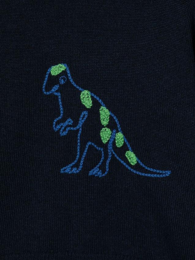 The Row Kids - embroidered-dinosaur jumper