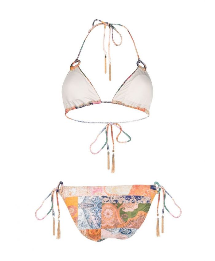 Zimmermann - paisley print triangle bikini