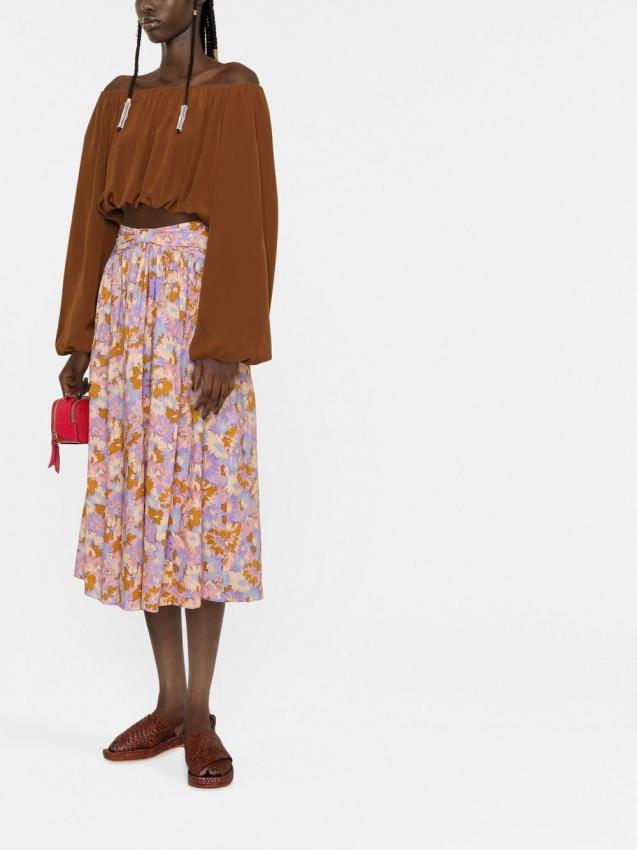 Zimmermann - floral-print midi skirt