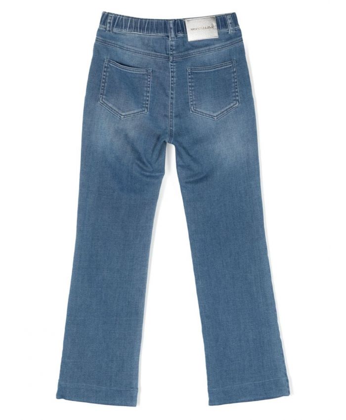 Monnalisa - logo-patch straight-leg jeans