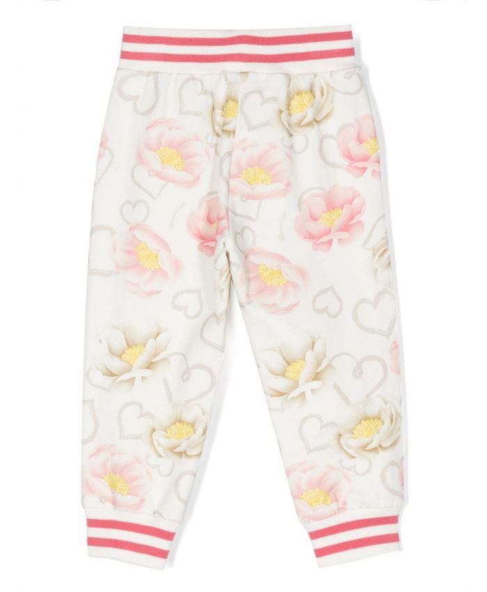 Monnalisa - floral-print stretch-cotton trousers