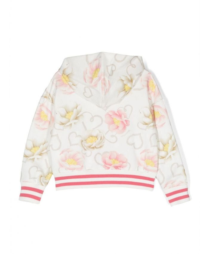 Monnalisa - floral-print zip-up jacket