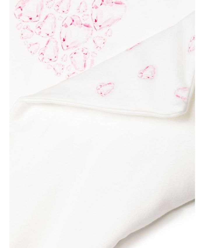 Monnalisa - heart-print cotton blanket