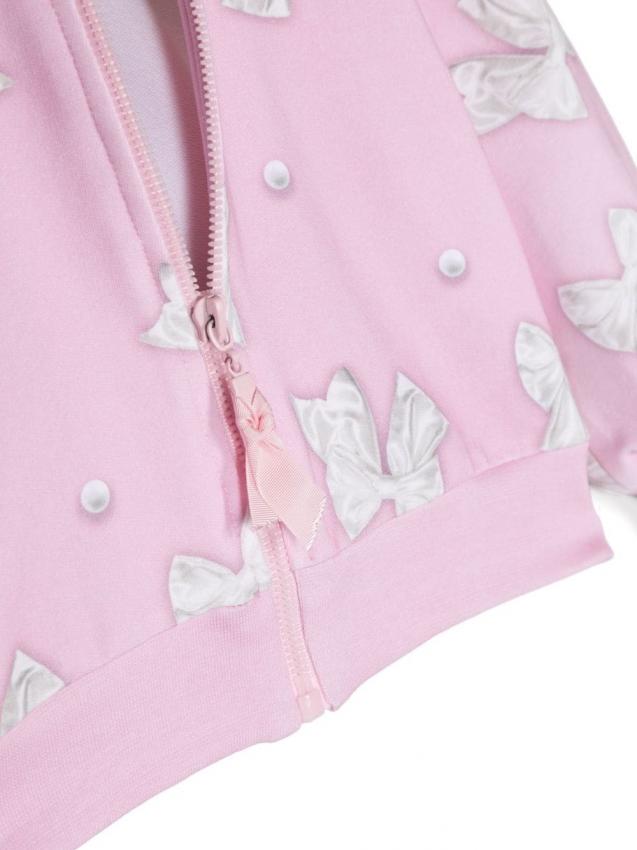 Monnalisa - bow-print zip-up hoodie