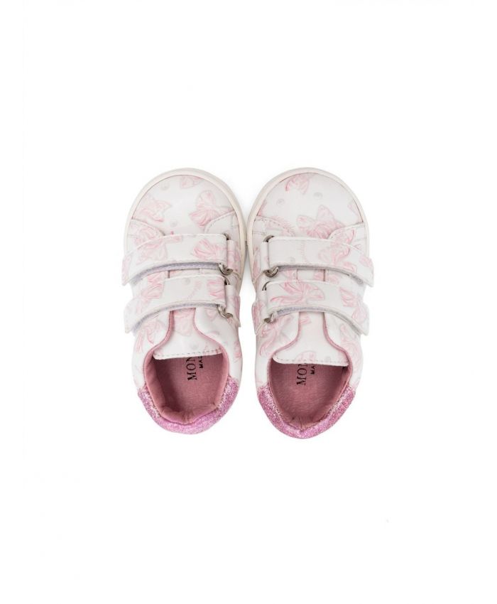 Monnalisa - bow-print leather sneakers