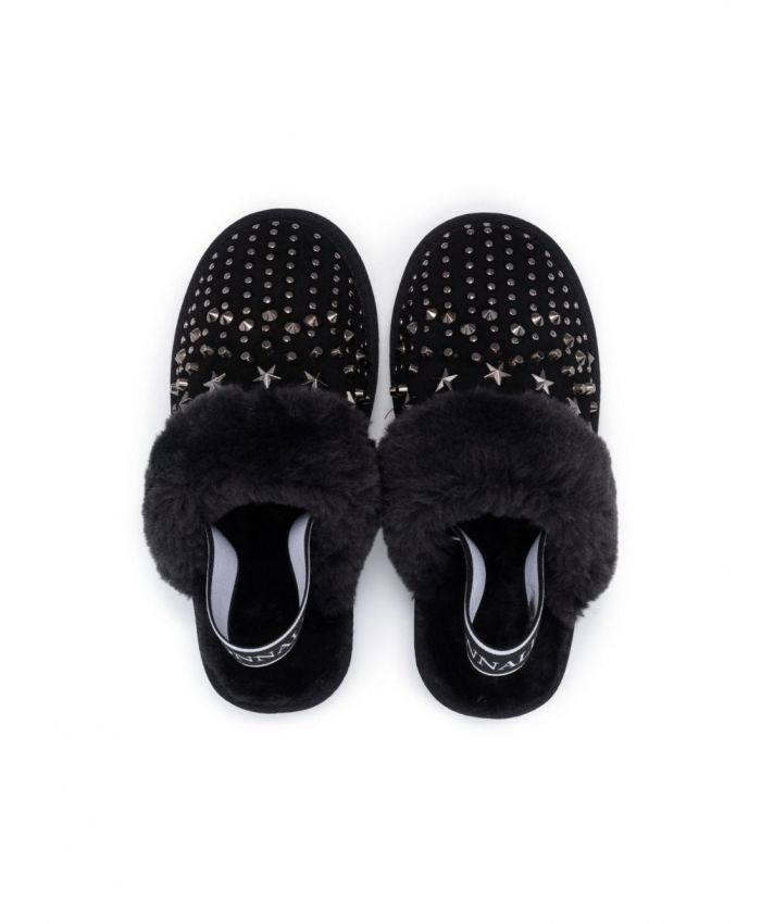 Monnalisa - stud-embellished slingback slippers