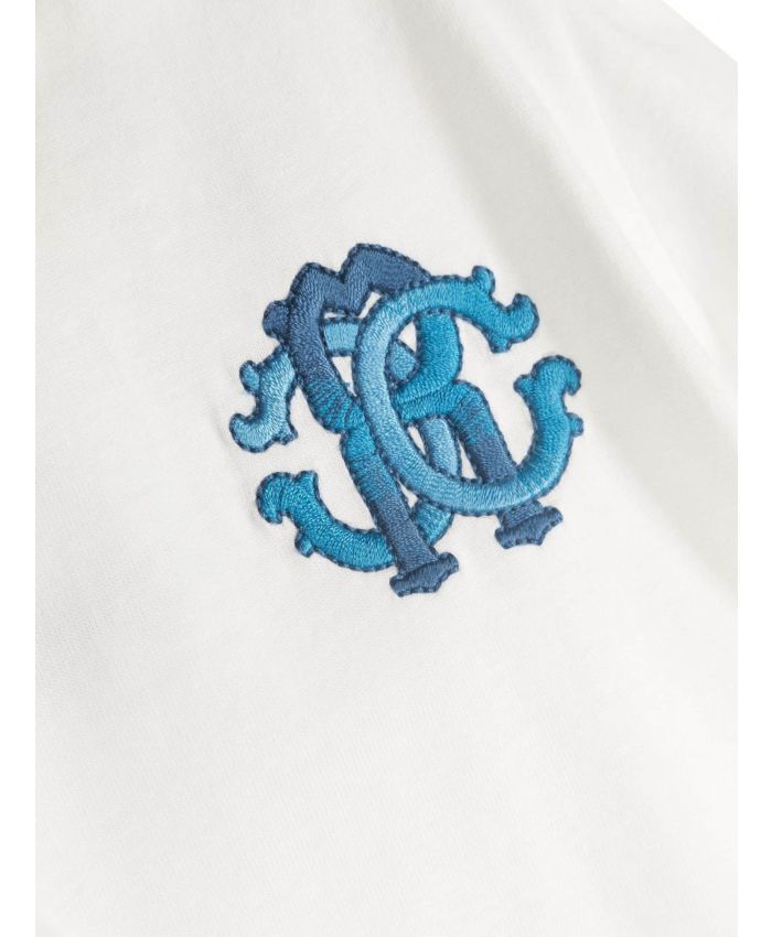 Roberto Cavalli Kids - monogram-embroidered cotton T-shirt