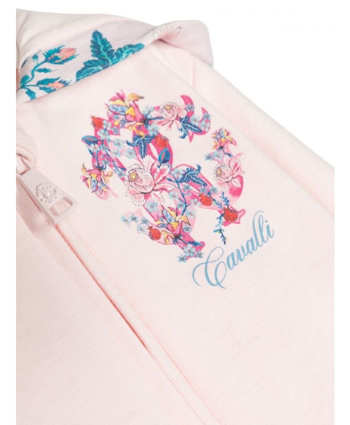 Roberto Cavalli Kids - floral monogram-print hoodie