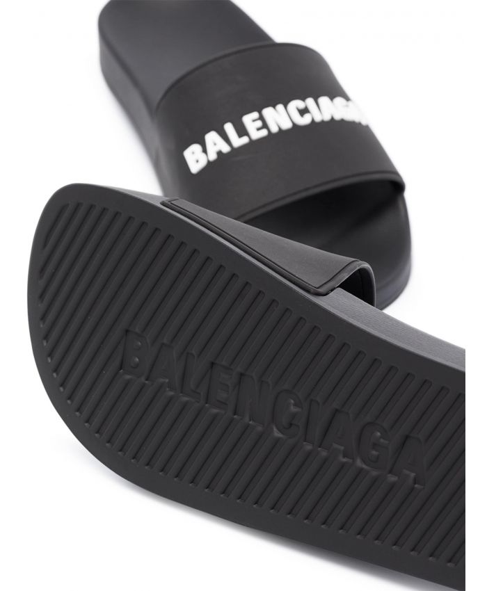 Balenciaga - logo-embossed pool slides