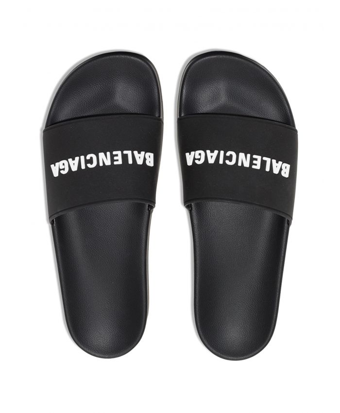 Balenciaga - logo-embossed pool slides