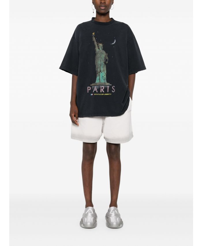 Balenciaga - Paris Liberty distressed T-shirt