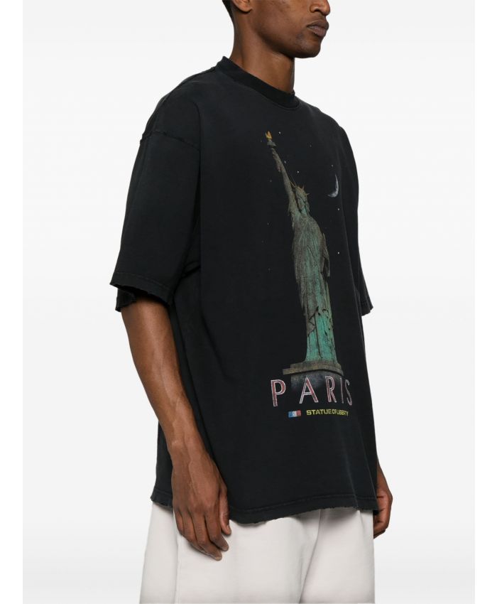 Balenciaga - Paris Liberty distressed T-shirt