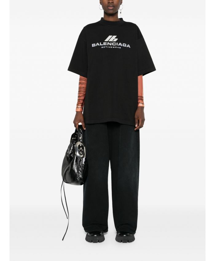 Balenciaga - reflective-logo cotton T-shirt