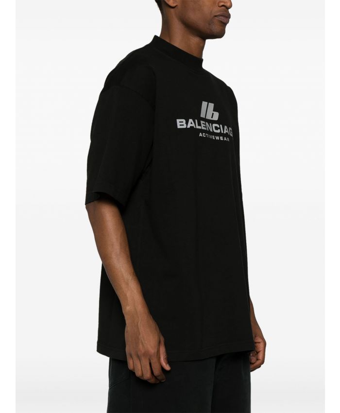 Balenciaga - reflective-logo cotton T-shirt