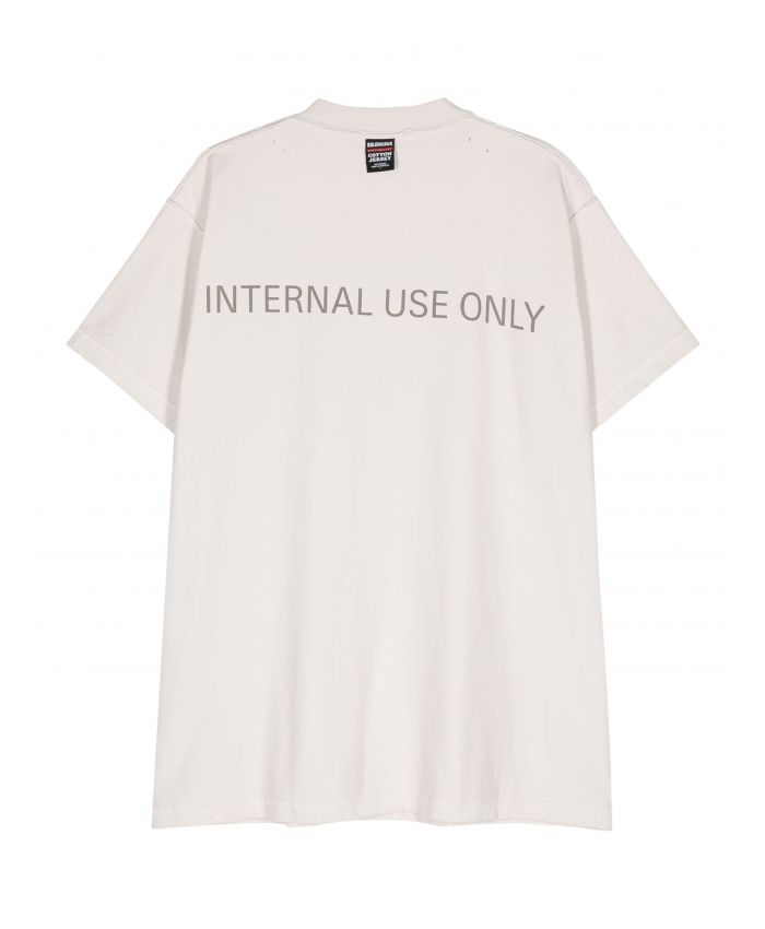 Balenciaga - text-print distressed T-shirt