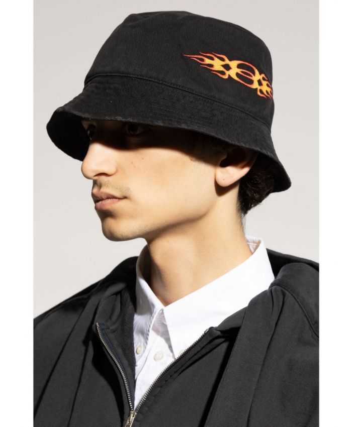 Balenciaga - logo-embroidered cotton bucket hat