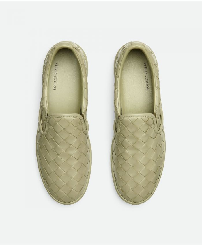 Bottega Veneta - interwoven leather slip-on sneakers