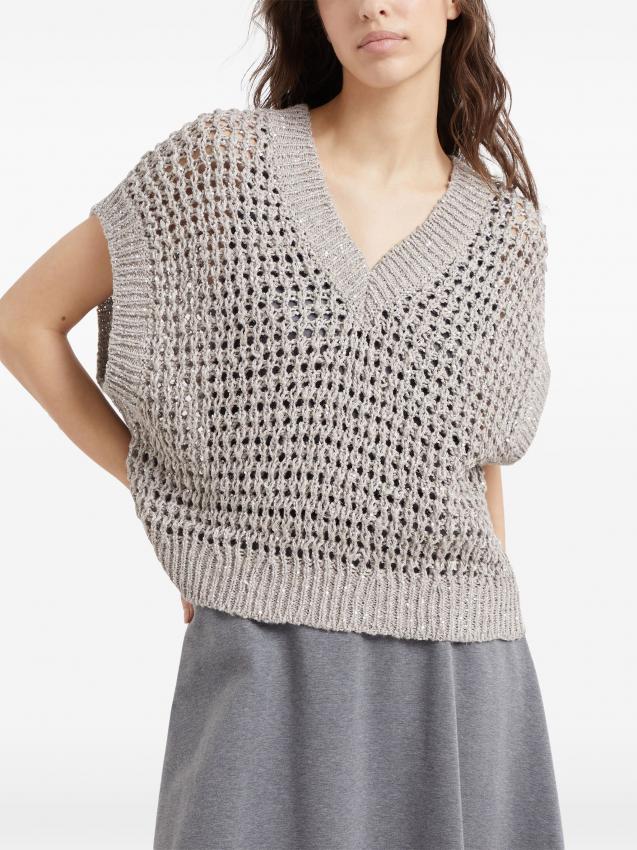 Brunello Cucinelli - V-neck knitted vest