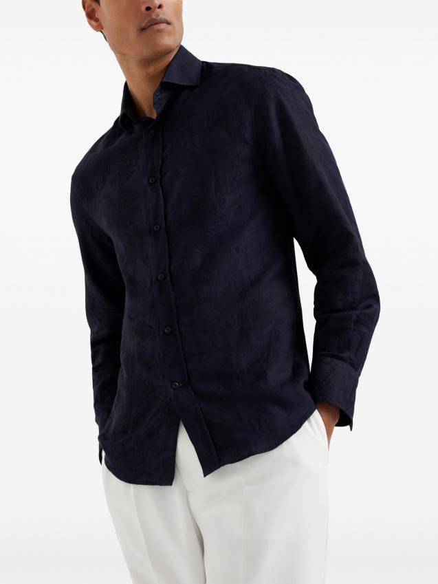 Brunello Cucinelli - patterned-jacquard long-sleeve shirt