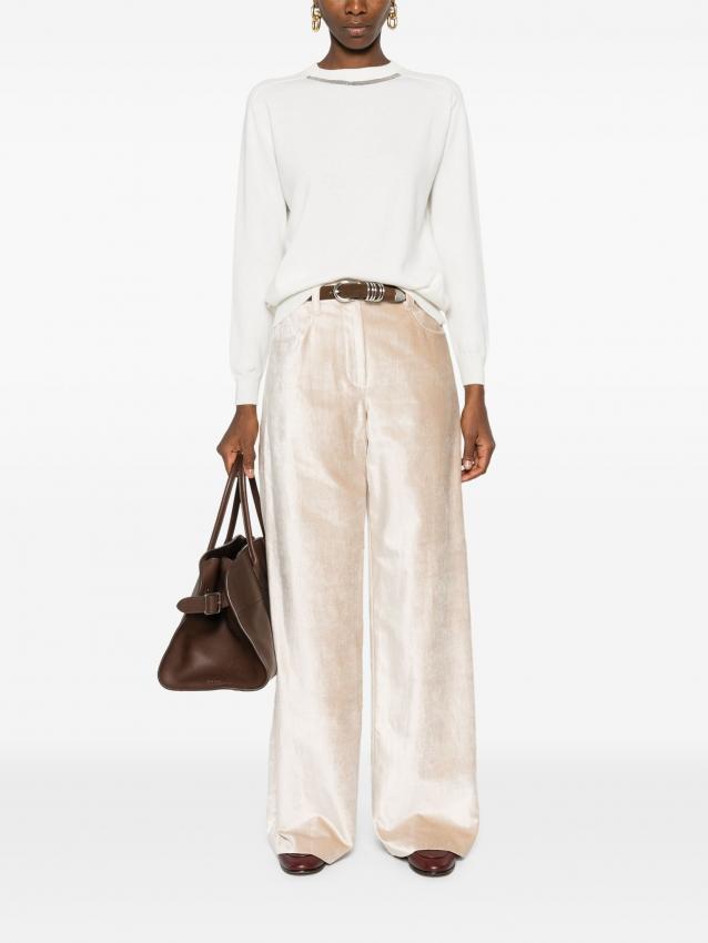 Brunello Cucinelli - wide-leg velvet trousers