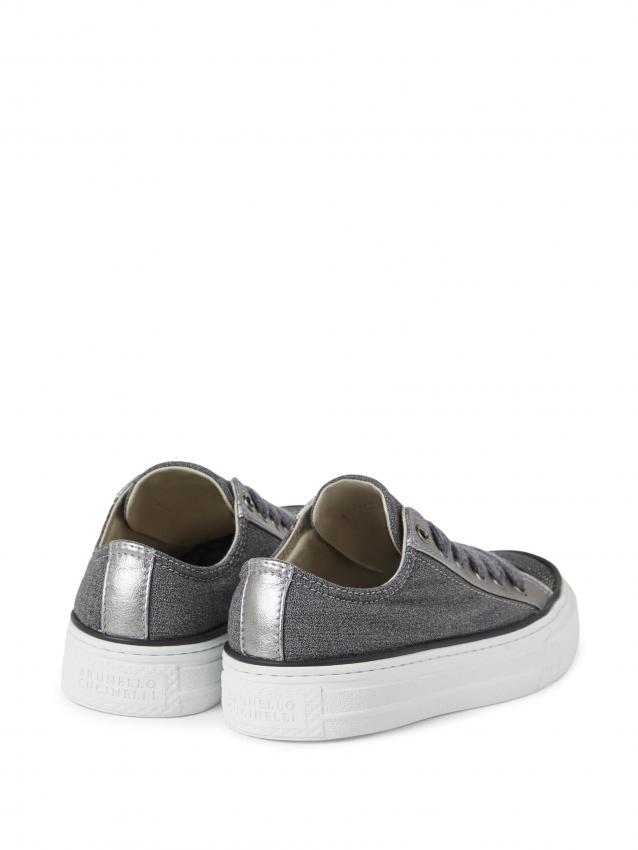 Brunello Cucinelli - panelled lace-up leather sneakers