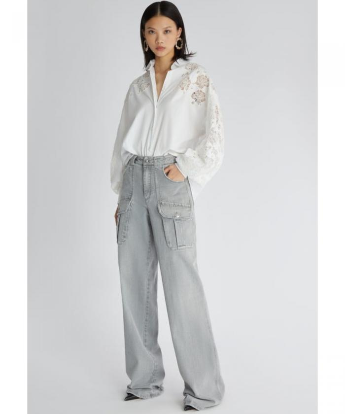 Ermanno Scervino - Denim cargo trousers with large side pockets