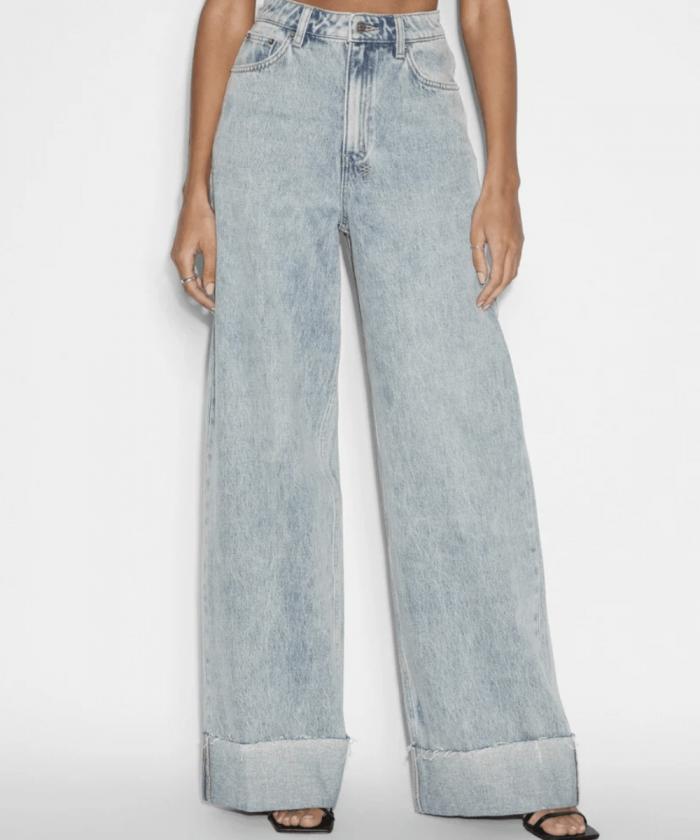 Ksubi - Strider Worn cuffed Wide Leg Jeans