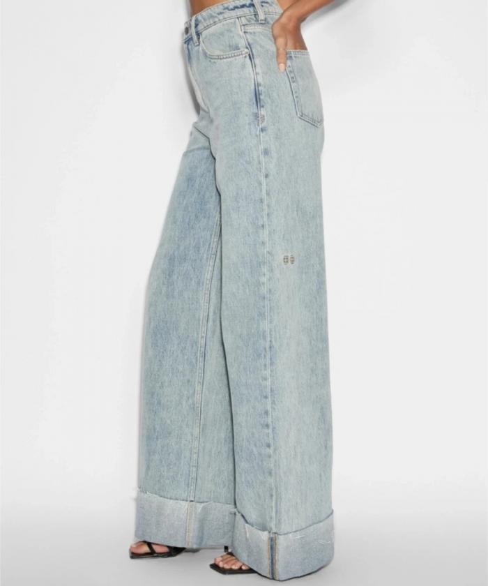 Ksubi - Strider Worn cuffed Wide Leg Jeans