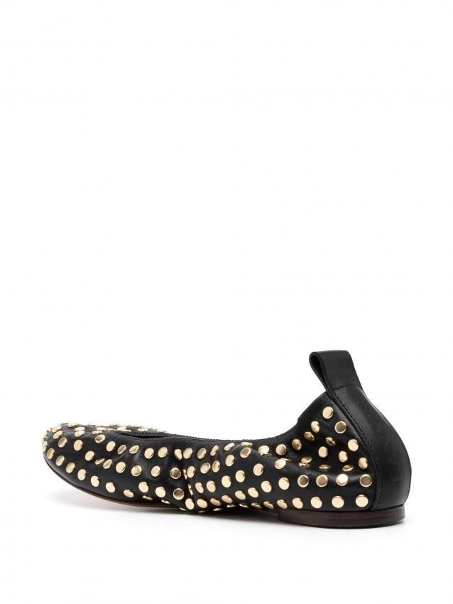 Lanvin - stud-detail leather ballerina shoes