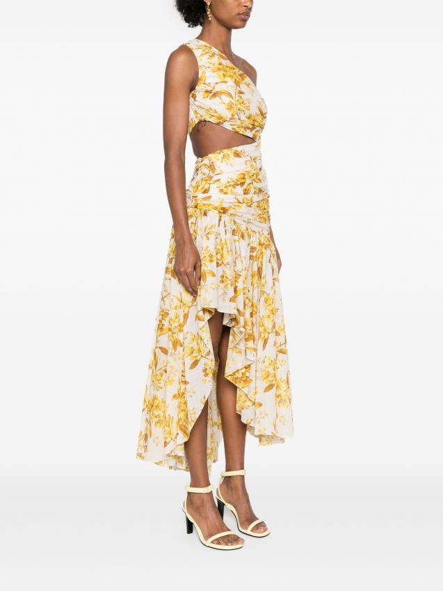 Zimmermann - Golden asymmetric maxi dress