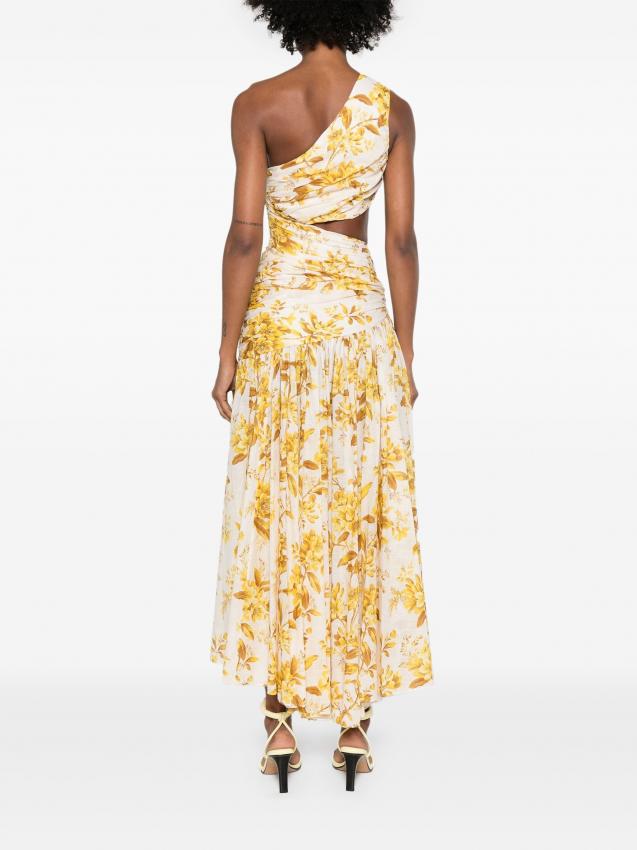 Zimmermann - Golden asymmetric maxi dress